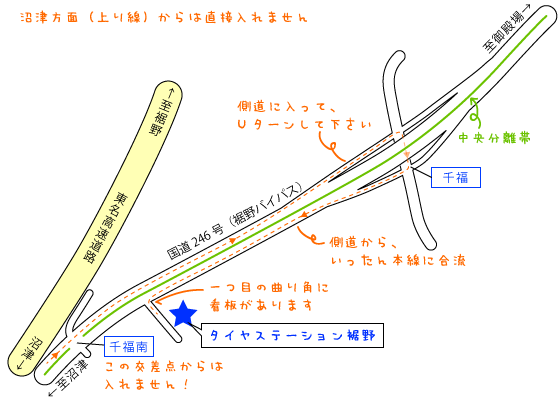沼津方面からの地図